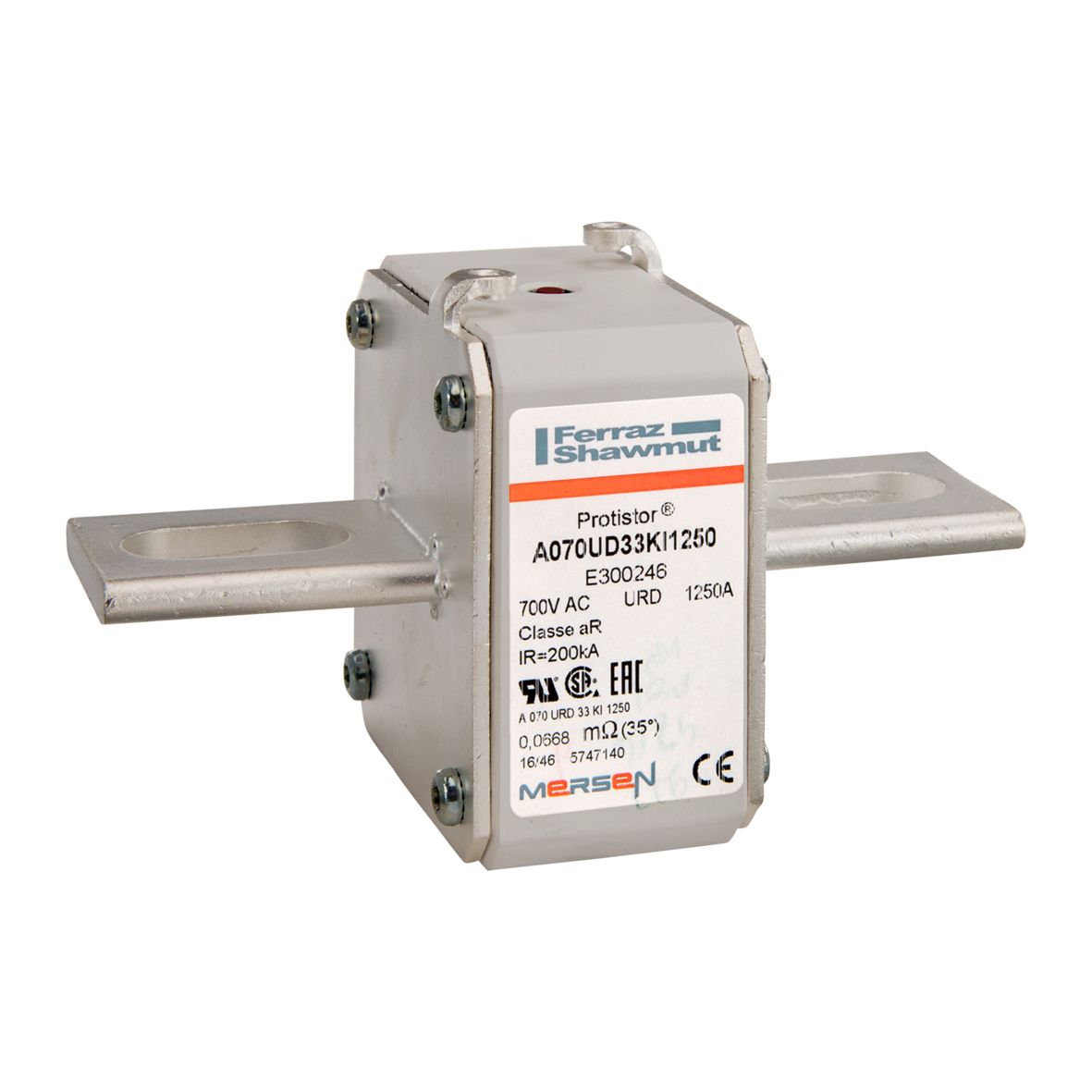 E300246 - PROTISTOR® SB aR, short US slotted blade, KI, sz.33, 690VAC IEC-700VAC UL, 1250A
